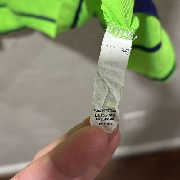 Ralph Lauren RLX Lime and Navy Stripe Seminole Golf Club Polo Shirt Size XL - Picture 4 of 6